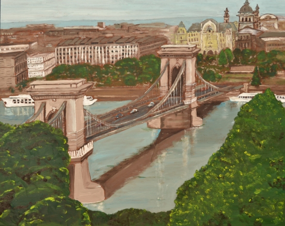 Budapest Chain Bridge (2013) - 24x30", oil on board (sold)