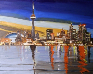 City Lights (2012) - 16x20", oil on board (sold)