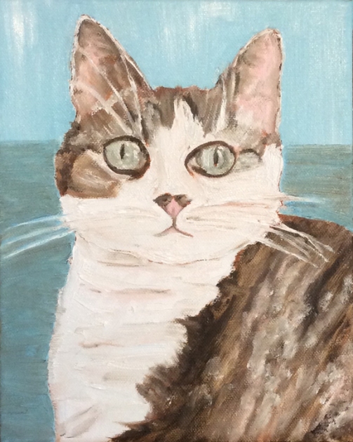 Skunky Cat (2016) - 10x8", oil on canvas (not for sale)