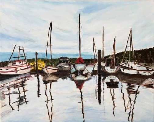 Ladysmith Harbour (2021) - 16x20", oil on canvas (sold)